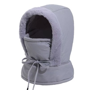 Chapeau intégré Lei Feng gris foncé, doublure polaire thermique coupe-vent, cache-cou, couvre-tête pour cyclisme en extérieur, unisexe - Product Image 2