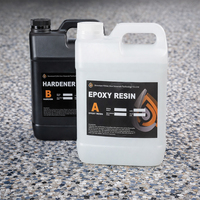 Résine époxy professionnelle bicomposante haute brillance antidérapante pour la construction de sols en flocons d'époxy, kit de revêtement de garage à faible teneur en COV