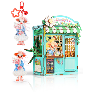 Ducky's Flower Shop Book Nook Kit 3D Wooden Puzzle with <b>LED</b> <b>Light</b> DIY Miniature Bookend for Home Decor Gifts - Product Image 6