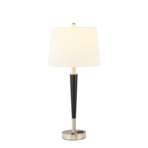 Lámpara de Mesa Redonda de Metal y Tela de Estilo Nórdico Moderno con Alimentación CA para Hogar, Hotel, Sala de Estar, Dormitorio - Cabecera y Escritorio - Product Image 1
