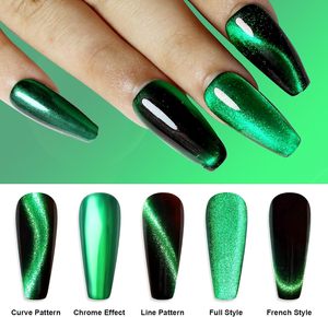Nuevo Polvo Magnético Verde con Brillo Efecto Ojo de Gato |   Pigmento Metálico Camaleón para Arte de Uñas, Grado Cosmético, Magnético, Colores Personalizables - Product Image 3