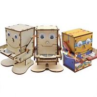 Robot Comi-Monedas Número 2, Máquina de Experimentos Científicos DIY de Madera Hecha a Mano para Mayores de 14 Años, Modelo A069