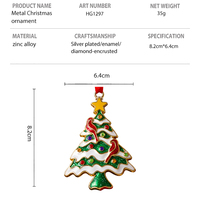 Ornement de Noël en alliage de zinc en forme d'oiseau cardinal, décoration suspendue de Noël en émail et strass, vente en gros personnalisée