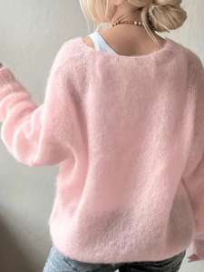Dames 100% Kasjmier Ronde Hals Trui Verdikte Gebreide Casual Stijl Voor De Winter - Product Image 4