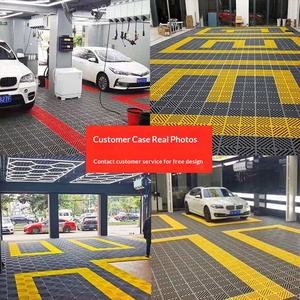 Tapis de sol en grille emboîtable en <span class=keywords><strong>vinyle</strong></span> pour lavage de voitures, detailing automobile et salons, avec drainage sans tranchée et anti-fuite - Product Image 3