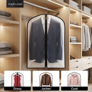 ถุงใส่เสื้อผ้า 100 ซม. แบบโปร่งแสง สำหรับชุดสูทและเดรส ใช้ซ้ำได้ ซักได้ แขวนเก็บได้ มีซิป ใช้งานได้หลากหลาย ใช้จัดระเบียบเสื้อผ้าในตู้เสื้อผ้า - Product Image 1