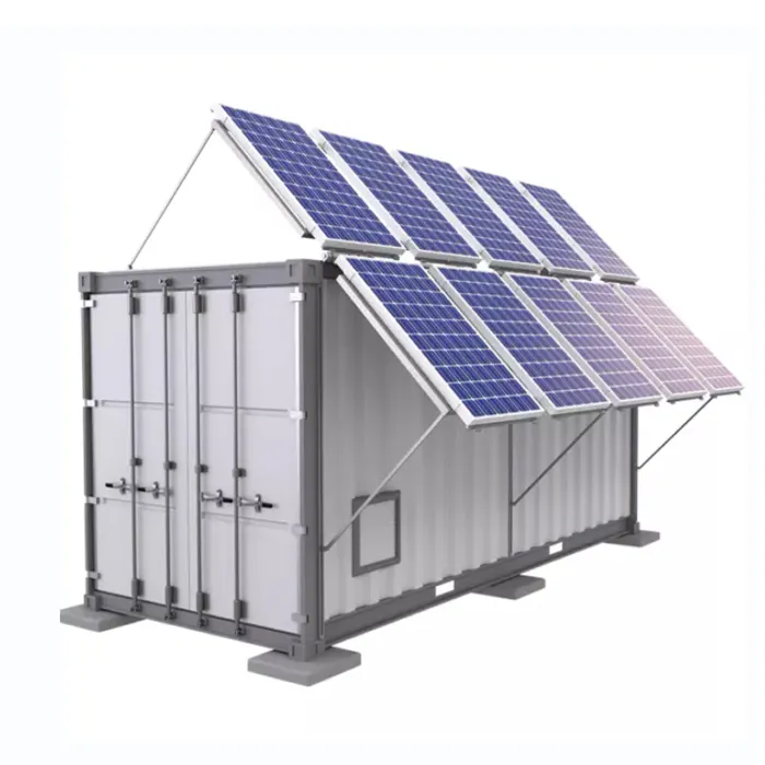 Stasiun tenaga surya dan panel surya semua dalam satu sistem kontrol penyimpanan energi baterai dengan wadah penyimpan energi