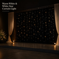 Rideaux LED blanc chaud et blanc ciel étoilé, éclairage de bar de mariage, toile de fond de scène