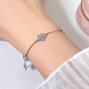 Minimalist Jewelry Trendy <b>Bracelet</b> 18K Gold Plated Shiny CZ Stone Daisy Flower <b>Bracelets</b> for <b>Women</b> - Product Image 6