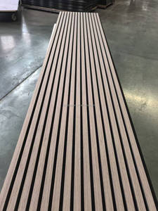 Panneau Mural Décoratif Acoustique Élégant en MDF Placage Bois 3D, Onde Flexible Courbe Ondulée Canelée - Product Image 1