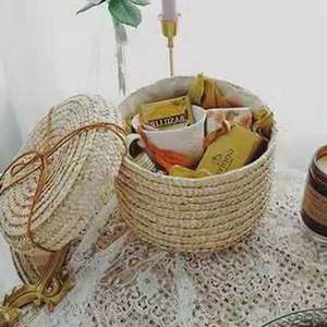 Корзина для хлеба, квадратная деревянная корзина для димсамов, многофункциональная сетчатая корзина для закусок из ротанга для ванной, фиолетовая пластиковая корзина для белья для детской комнаты - Product Image 2