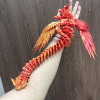 Dragón Volador Occidental Impreso en 3D de 42 cm, Dragón Alado Articulado con Efecto de Cristal, Decoración con Temática Animal de Cine y Televisión