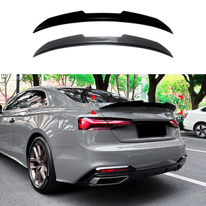Audi A5 F5 Coupe Rear Spoiler Piano <b>Black</b> Carbon Fiber Texture ABS Ducktail <b>Trunk</b> Lip 2017-2024 - Product Image 1