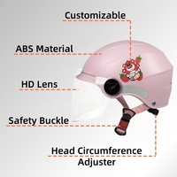 Nouveau casque de moto demi-visage AXK ABS Protection contre les chocs Protection de la tête Sécurité Garantie de 1 an gratuite Emballage personnalisé avec logo