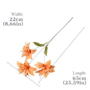 Fleurs de lys artificielles Lichao, 3 têtes, en tissu de soie, pour décoration de mariage, décoration de la maison, accessoires de photographie - Product Image 5