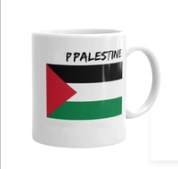 2024 vendita calda di alta qualità di grande capacità bianco ceramica palestina tazza con resistente al calore