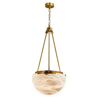 Luminaire suspendu en albâtre de luxe moderne, finition dorée, pour salle à manger, salon, hall d'hôtel, éclairage décoratif