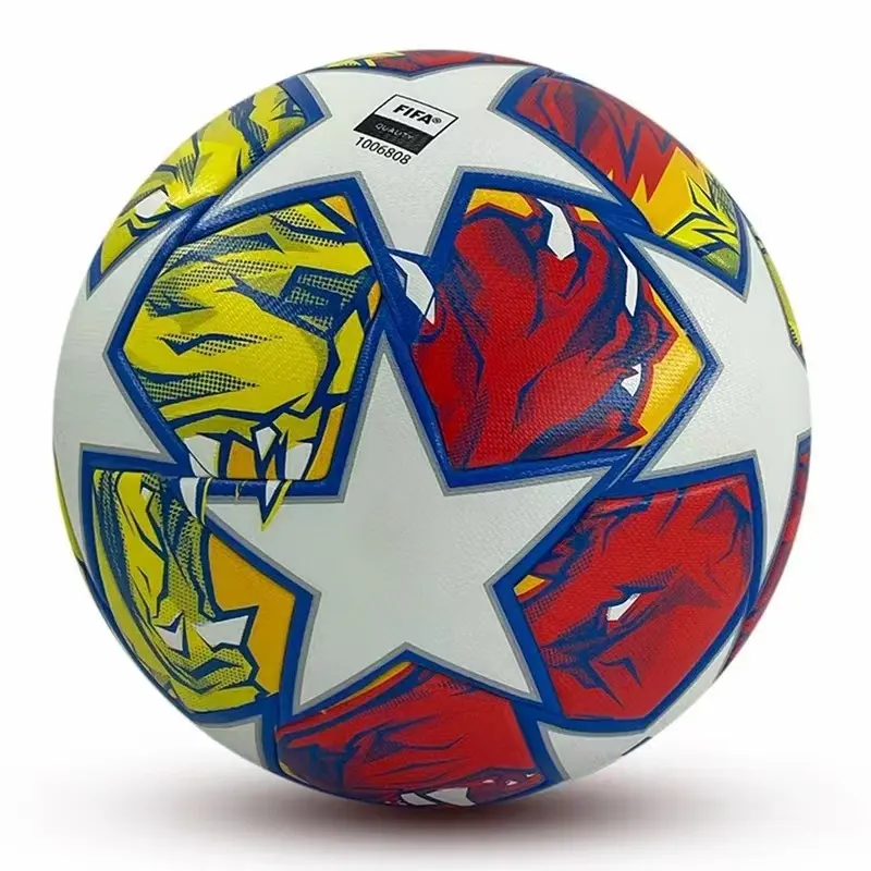 Balón de fútbol de partido oficial de alta calidad, tamaño adulto personalizado 5, balón de fútbol profesional de Material PU suave