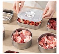 Conteneur alimentaire en acier inoxydable en gros avec couvercle, boîte à lunch, récipient de préparation des repas pour réfrigérateur et cuisine