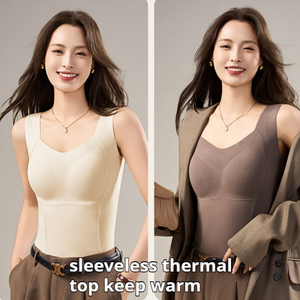 Đồ Lót Nhiệt Cừu Len Lụa Mùa Thu Mùa Đông Nhiệt Tank Top Nước Nóng Bên Trong Mặc Mềm Mại Thoáng Khí Nhiệt Hàng Đầu Phụ Nữ - Product Image 4