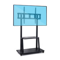 Support de sol TV chariot mobile avec 2 panneaux de support support roulant pour écrans interactifs prix de vente entier supports portables 65 pouces