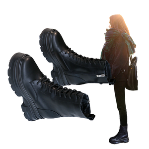 Plataforma Midi con Tacón Oculto para Botas de Mujer, Nueva Colección Otoño Invierno, Forro de Felpa, Dos Capas de Piel de Vaca, Plantilla de Goma Plana - Product Image 1