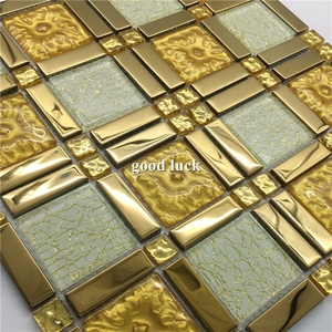 Gold Foil Crystal Glass <strong>Mosaic</strong> Foil Color <strong>Mosaic</strong> <strong>Tiles</strong> <strong>Craft</strong> and Art - Product Image 4