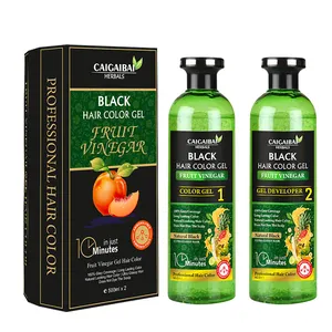 Экстракт фруктового уксуса, витамин B5, здоровый ингредиент, гель черного цвета для волос, 500 мл * 2, краска для волос, коллаген, цвет волос, крем, расческа