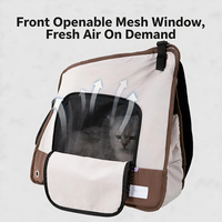 Sac à dos de transport pour animaux de compagnie, convertible 2-en-1, respirant, anti-évasion, avec cordon de serrage, ergonomique, léger, pour chat et chien