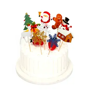 Kid 'S Verjaardagsdecoraties Kerst Picks Cupcake Toppers Vilt Cake Picks