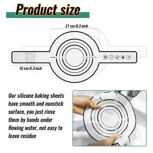 네덜란드 오븐 빵 베이킹 실리콘 베이킹 매트 긴 손잡이 8.3 인치 재사용 가능한 실리콘 베이킹 시트 논스틱 베이킹 매트 - Product Image 5