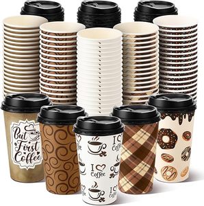 Couvercle de gobelet en papier enduit à paroi unique biodégradable jetable imprimé personnalisé de qualité alimentaire café solution à emporter écologique - Product Image 3