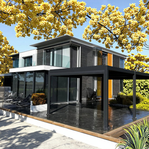 Pergola de jardin écologique 3x4m 4x6m en aluminium à toit rigide avec lames motorisées, auvent de terrasse extérieur, gazebo et pavillon - Product Image 5