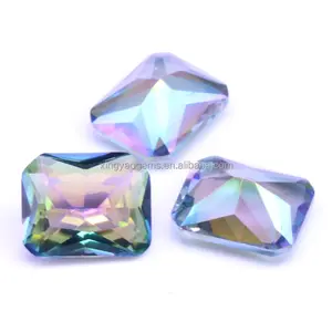 Mysterious rainbow color purple blue zircon glass rhinestone heart-shaped crystal glass