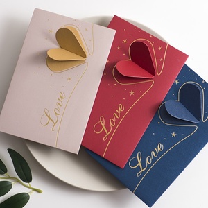 Tarjeta <span class=keywords><strong>de</strong></span> Felicitación 3D, Tarjeta <span class=keywords><strong>de</strong></span> Cumpleaños con Diseño Creativo <span class=keywords><strong>de</strong></span> Corazón, Tarjeta <span class=keywords><strong>de</strong></span> Agradecimiento para Novio, <span class=keywords><strong>Sobre</strong></span>, Papel Impreso con Bendiciones del Festival Qixi - Product Image 1