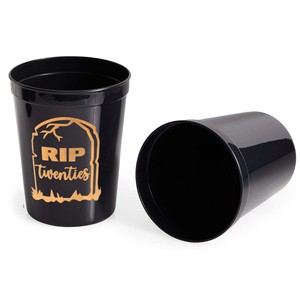 <span class=keywords><strong>Gobelet</strong></span> de stade en <span class=keywords><strong>plastique</strong></span> <span class=keywords><strong>personnalisé</strong></span> de 450 ml (16 oz) pour <span class=keywords><strong>anniversaire</strong></span>, mariage, fête, festival, Noël, Halloween, couleur noir et rouge - Product Image 2
