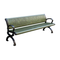 Mobilier d'extérieur banc perforé vintage en métal siège extérieur parc banc en acier sièges public inhabituel jardin patio banc chaise
