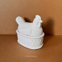 Pot en céramique personnalisé en forme de poule, pot de rangement gaufré, décoration d'intérieur, récipient à biscuits et collations, écologique et non toxique