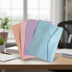 <b>A4</b> Macaron <b>Document</b> Bags Mixed Colors 12 Per Bag File <b>Folder</b> Accessories - Product Image 2