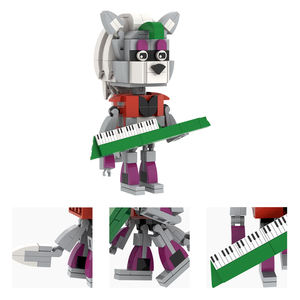 MOC1655-1658 Glamrock Freddy Glamrock Chica Montgomery Gator Roxynne Wolf <span class=keywords><strong>FNAF</strong></span> jeu d'ours de nuit bricolage blocs de construction enfants jouets - Product Image 2