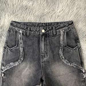 DENIMGUYS Vente <span class=keywords><strong>en</strong></span> gros Vêtements pour hommes Patch effiloché personnalisé Hip Hop Hommes Vintage Lavage Y2k Distressing Denim Jeans Pantalon Hommes - Product Image 3