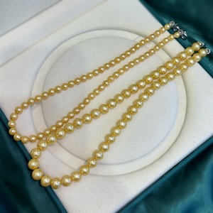 Collier de perles d'eau douce AK en or concentré naturel de haute qualité, double rangée de perles d'or Nanyang, comparable au collier d'eau de mer - Product Image 4