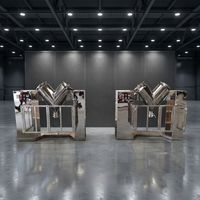 Mélangeur de laboratoire à tambour en V SUS316L 3kW, finition miroir Ra0.8m, mélangeur de poudre sèche GMP pour l'industrie chimique, alimentaire et plastique