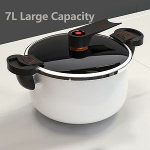 Marmite à soupe de cuisine 7L 5 litres Casserole à ragoût Couvercle en verre Soupe à os Gaz Multi Function Enamel Micro Pressure Pot Cooker - Product Image 2