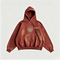 Sweat à capuche zippé délavé à l'acide avec imprimé lettres sur toute la surface, coupe oversize, effet vieilli, style streetwear pour homme