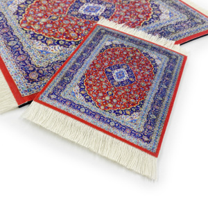2pcs Pack Woven Rug Bohemian Style Carpet <b>Mouse</b> Pad Blanket Coaster for Table Decoration - Product Image 3