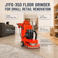 JYFG350 Meuleuse compacte pour sols en béton 350 mm 220V/380V avec aspiration intégrée semi-automatique, double fonction de meulage à sec et à humide pour sous-sols et couloirs