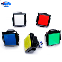 Boutons poussoirs carrés lumineux à LED de 60 mm, 12 V, en plastique, pour distributeurs automatiques et contrôleurs de jeux d'arcade à monnayeur, DIY
