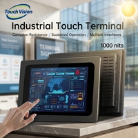 Pantalla Táctil Industrial de Alto Brillo de 1000 Nits, 12, 15, 17, 19, 21.5 Pulgadas, IP65, Montaje en Panel para Kiosco, OEM