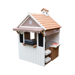 Rustic Style <b>Wooden</b> <b>Playhouse</b>, Kids Outdoor Pretend Play Store with Counter, Mailbox and Charming Chimney for <b>garden</b> play - Product Image 1
